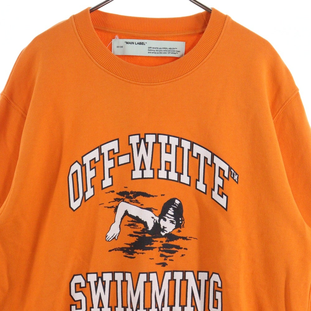 OFF-WHITE(オフホワイト) 20SS Swimming Sweatshirt クルーネックスウェットトレーナー オレンジ OWBA056R20003045