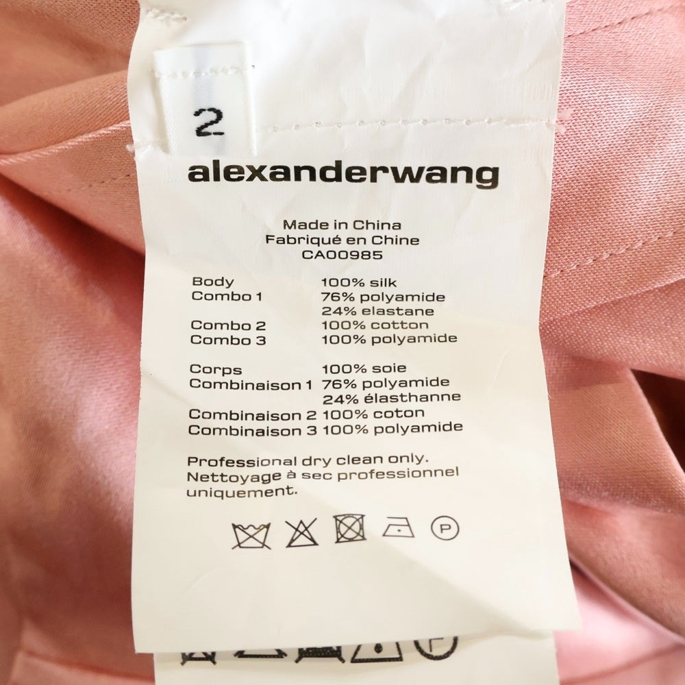 ALEXANDER WANG(アレキサンダーワン) Draped Corset Dress ドレープ シャツワンピース コルセット ドレス ピンク レディース 1WC3216386