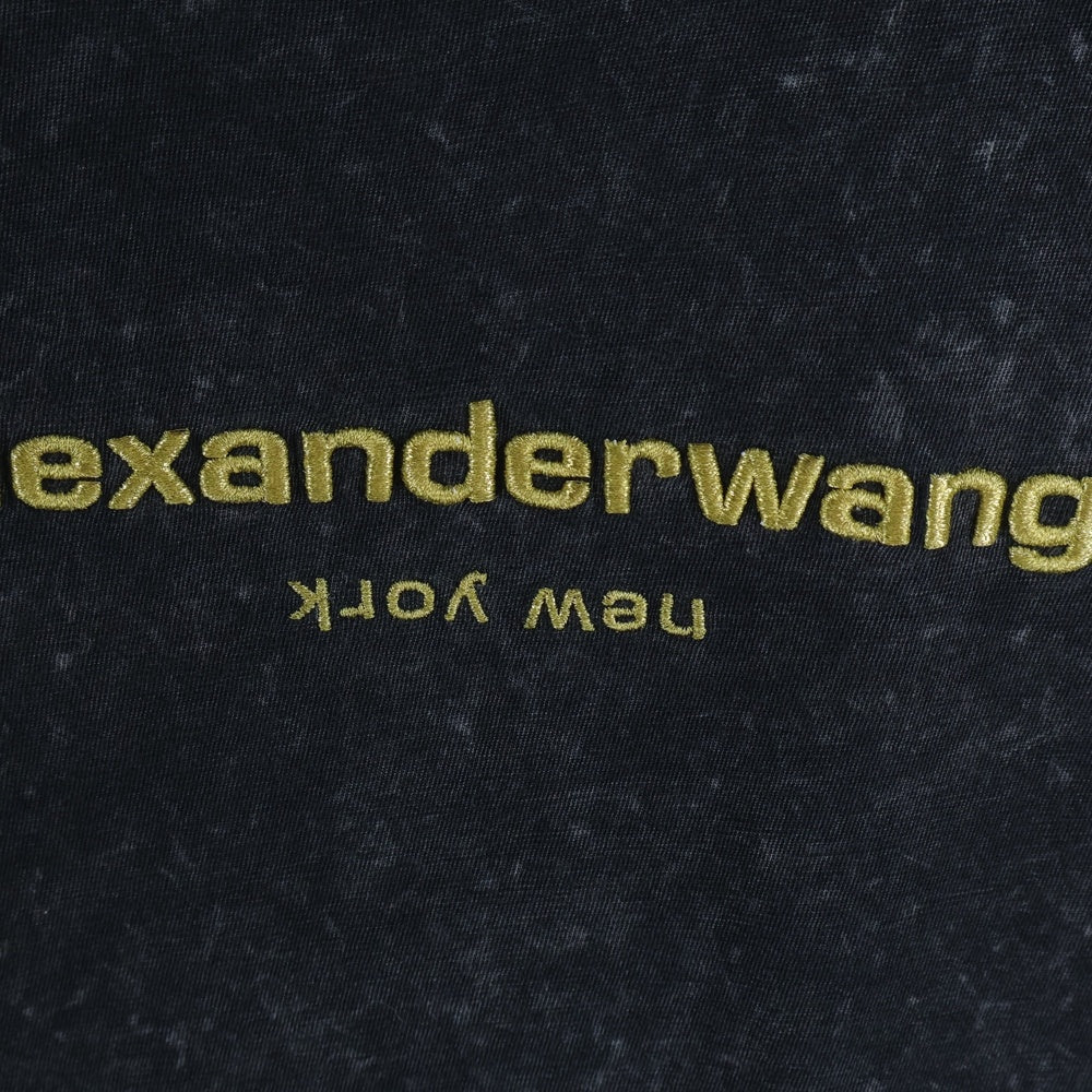 ALEXANDER WANG(アレキサンダーワン) Acid Tee ロゴ刺繍 ウォッシュド加工 半袖Tシャツ グレー