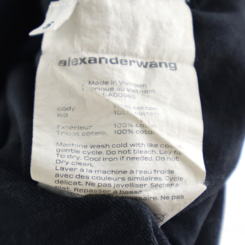 ALEXANDER WANG(アレキサンダーワン) Acid Tee ロゴ刺繍 ウォッシュド加工 半袖Tシャツ グレー