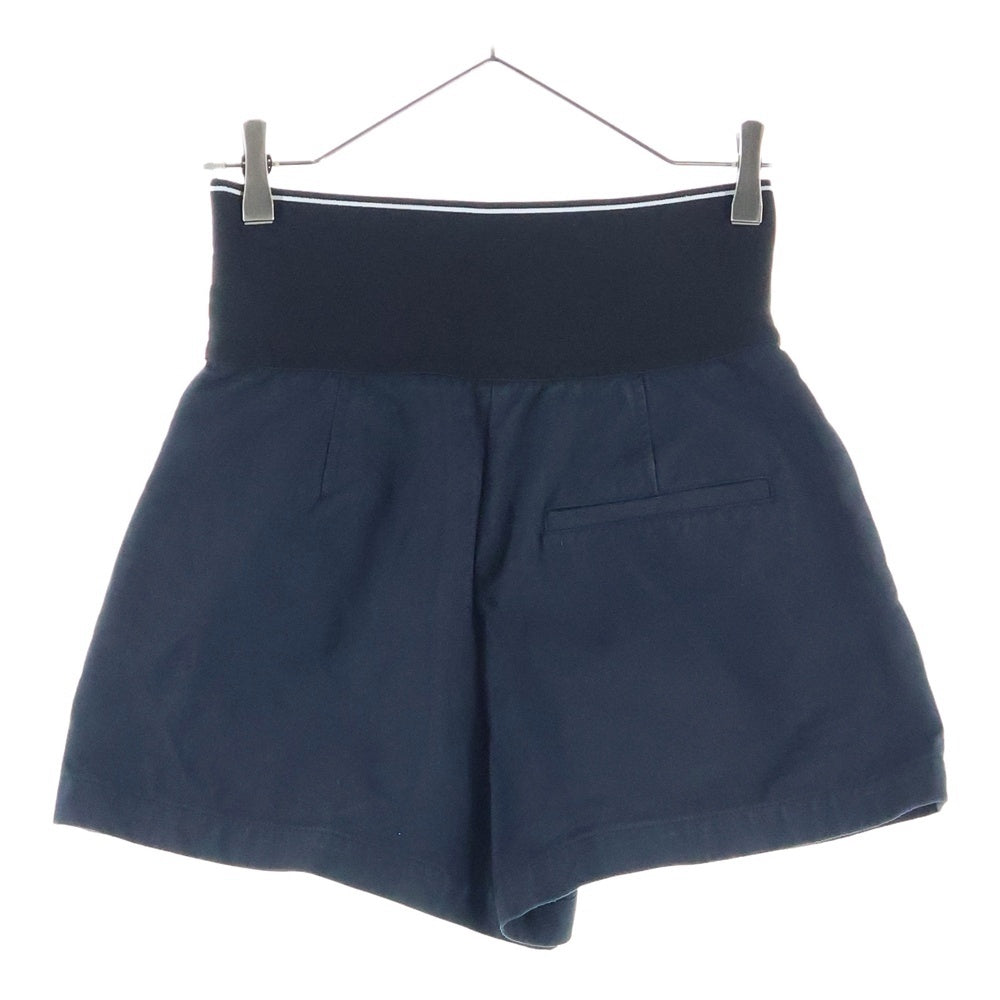 ALEXANDER WANG(アレキサンダーワン) Safari Short With Exposed Zipper And Logo Elastic ウエストロゴバンド ジップショートパンツ ネイビー レディース