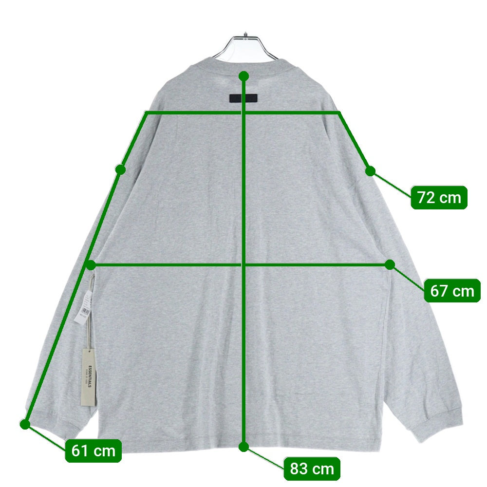 FEAR OF GOD ESSENTIALS(フィアオブゴッド エッセンシャルズ) L/S T-SHIRT ラバーロゴ 長袖Tシャツ ロンT グレー