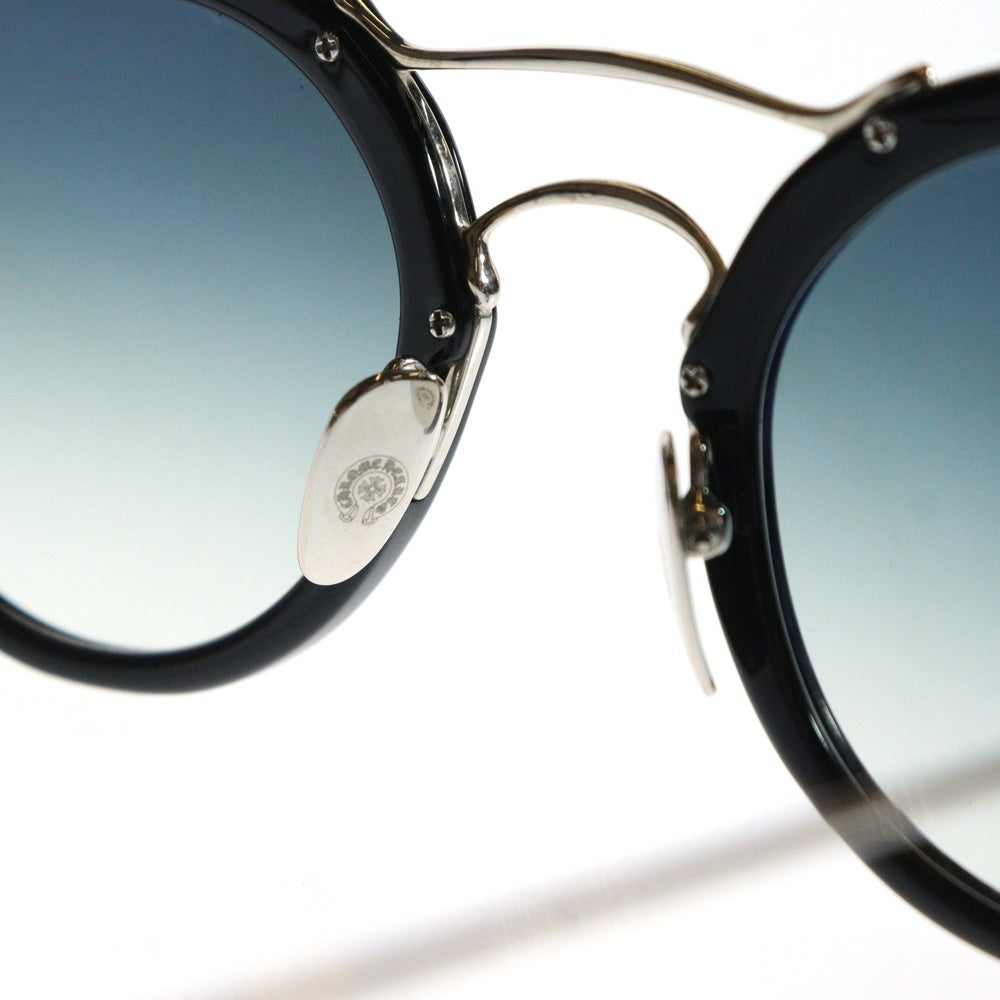 CHROME HEARTS(クロムハーツ) EVAGASABLELISTIC シルバーテンプル ボストンフレーム カラーレンズ サングラス メガネ 眼鏡 ブラック/シルバー