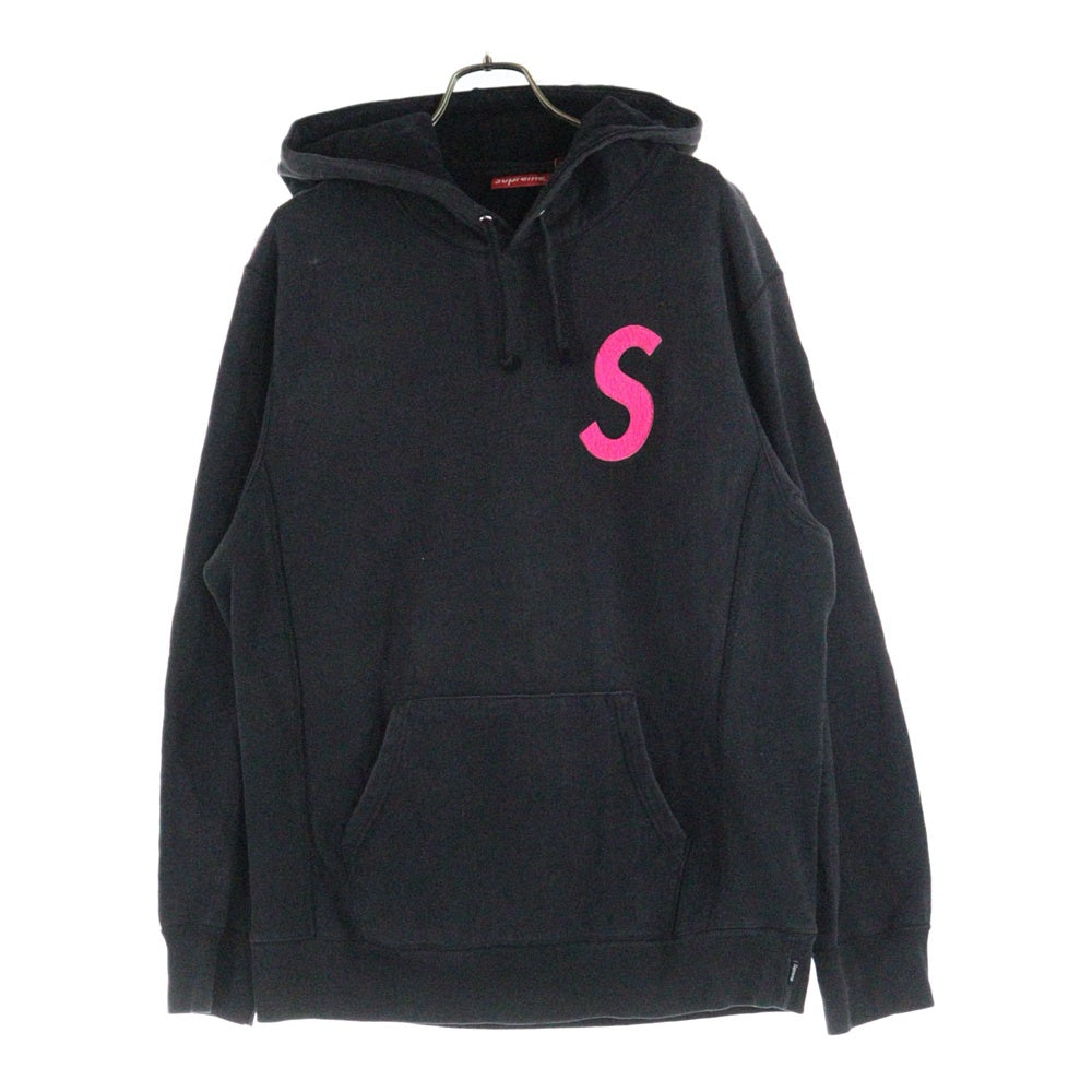 SUPREME(シュプリーム) 19AW S Logo Hooded Sweatshirt Sロゴ フーデッドスウェットシャツ ロゴパッチプルオーバーパーカー ブラック