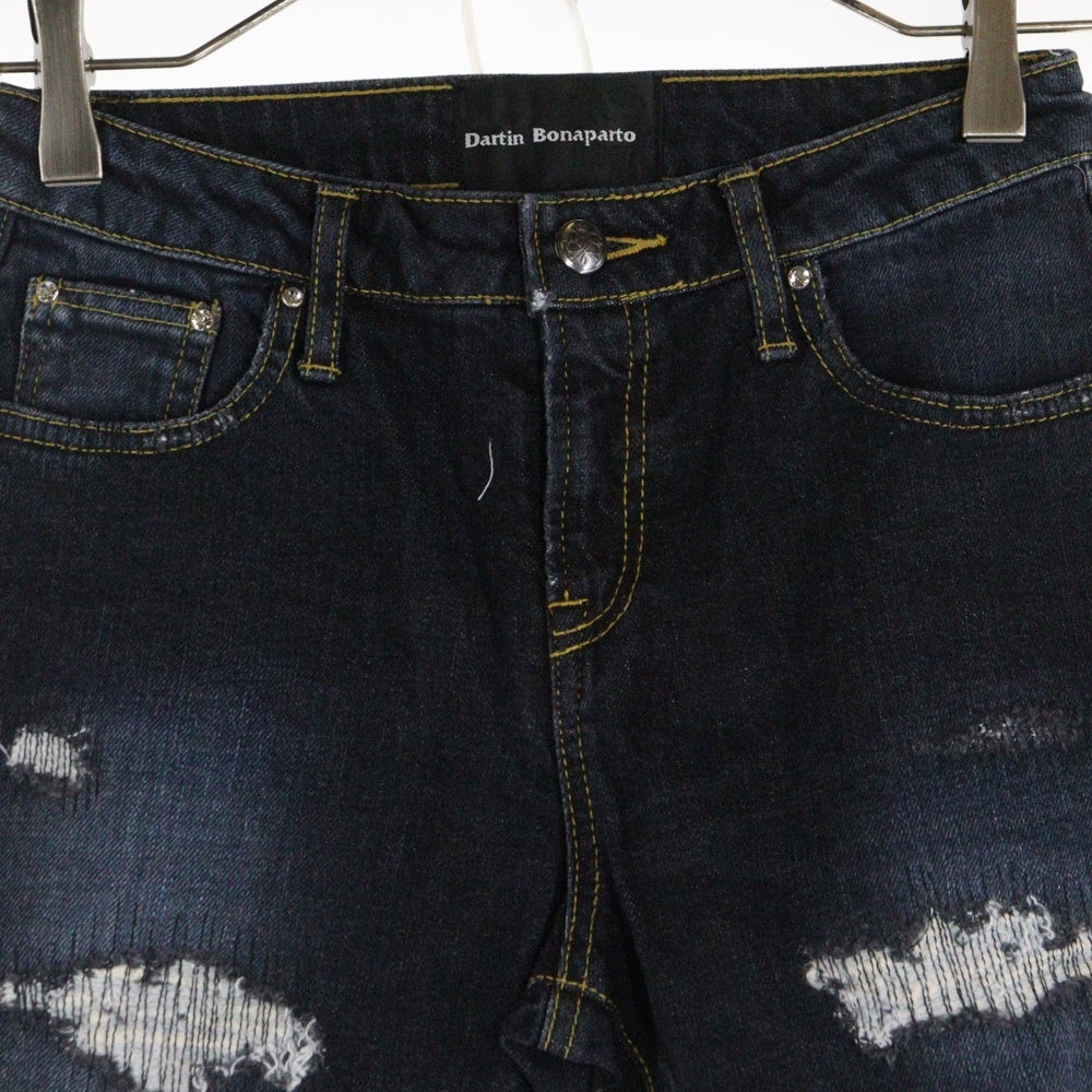 Dartin Bonaparto(ダルタンボナパルト) クラッシュスキニーデニムパンツ レディースダメージ加工デニムパンツ DBALL-99003-DLW インディゴ