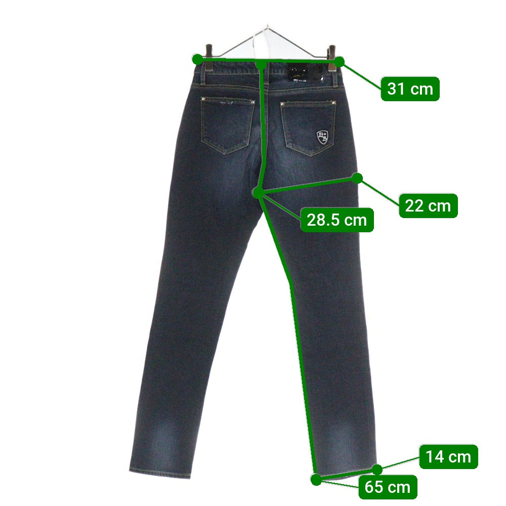 Dartin Bonaparto(ダルタンボナパルト) クラッシュスキニーデニムパンツ レディースダメージ加工デニムパンツ DBALL-99003-DLW インディゴ