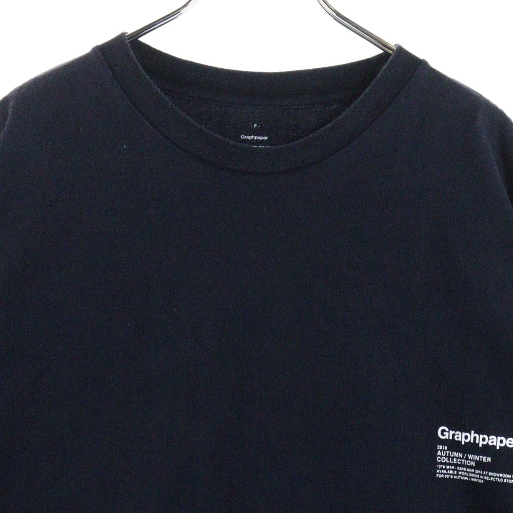 Graphpaper(グラフペーパー) 18AW ロゴプリントTシャツ クルーネック半袖Tシャツ ブラック