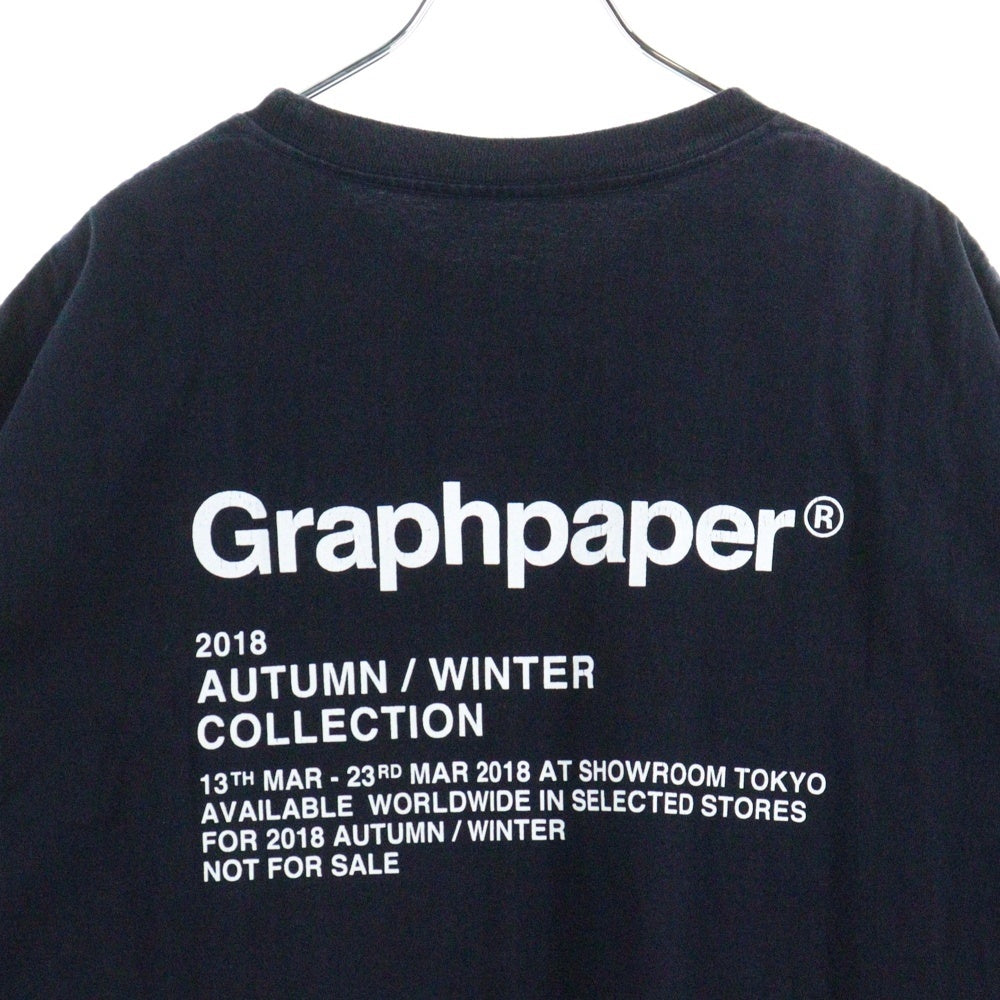 Graphpaper(グラフペーパー) 18AW ロゴプリントTシャツ クルーネック半袖Tシャツ ブラック