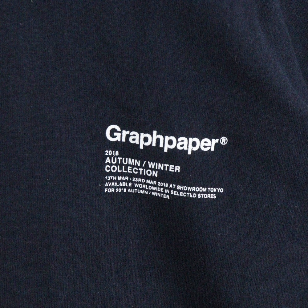 Graphpaper(グラフペーパー) 18AW ロゴプリントTシャツ クルーネック半袖Tシャツ ブラック