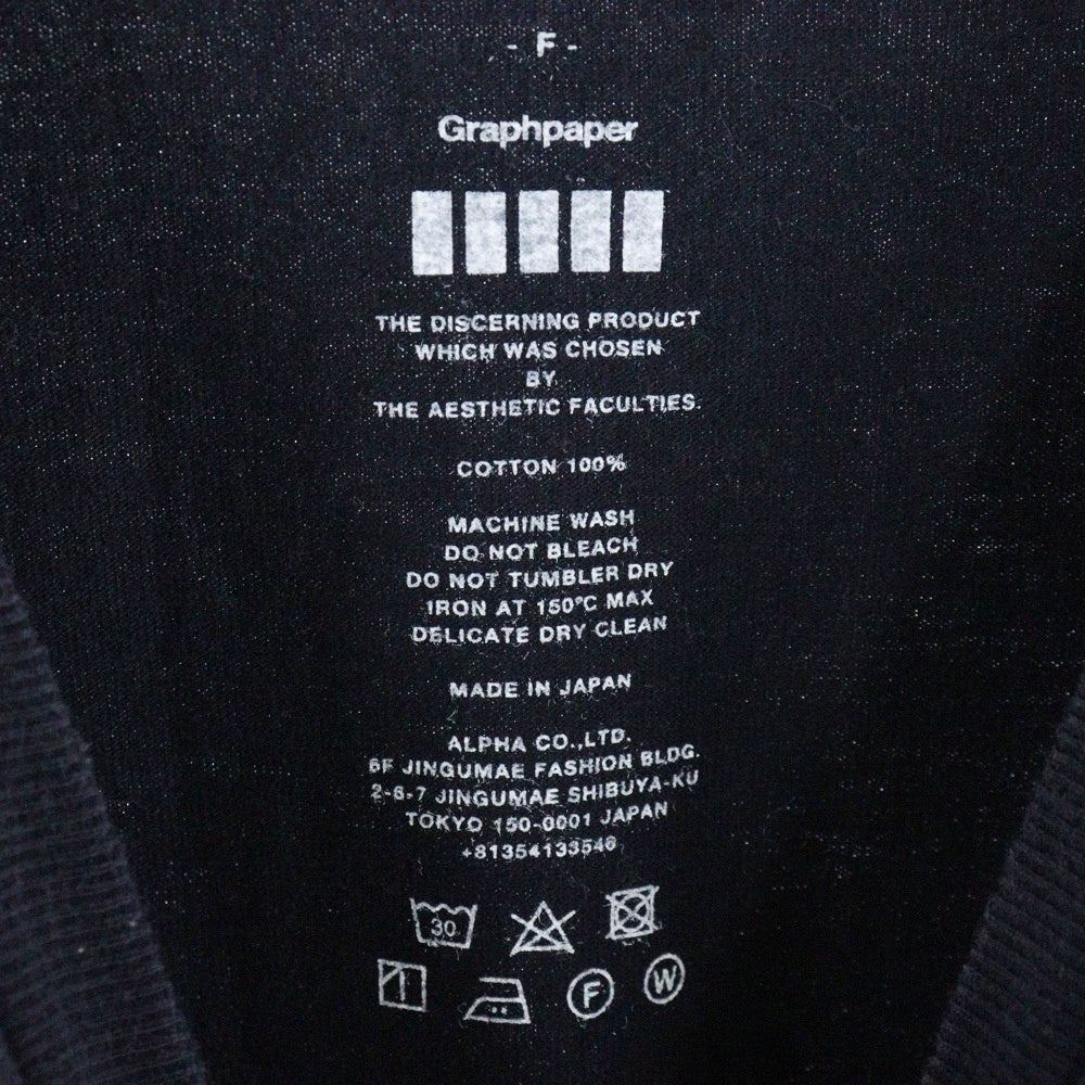 Graphpaper(グラフペーパー) 18AW ロゴプリントTシャツ クルーネック半袖Tシャツ ブラック