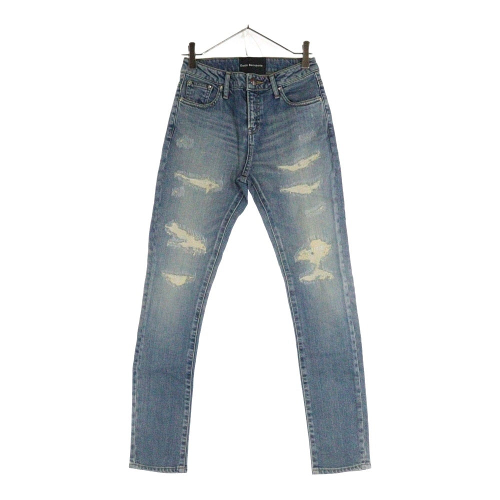 Dartin Bonaparto(ダルタンボナパルト) クラッシュスキニーデニムパンツ レディースダメージ加工デニムパンツ DBALL-99003-DLW ライトブルー