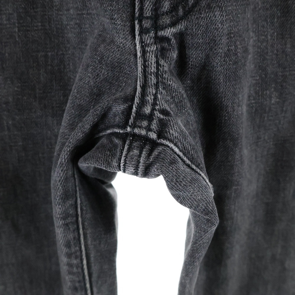 Aries(アリエス) LILLI JEANS セルヴィッジデニムジーンズ レディース ダメージ加工ボタンフライデニムパンツ ブラック
