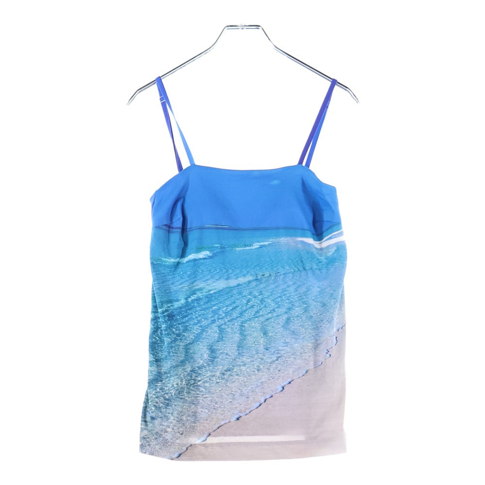 NO BRAND(ノーブランド) GVGV Beach Print Cami Top ジーブイジーブイ ビーチプリントキャミトップ レディース 総柄キャミソール GV2113007 ブルー