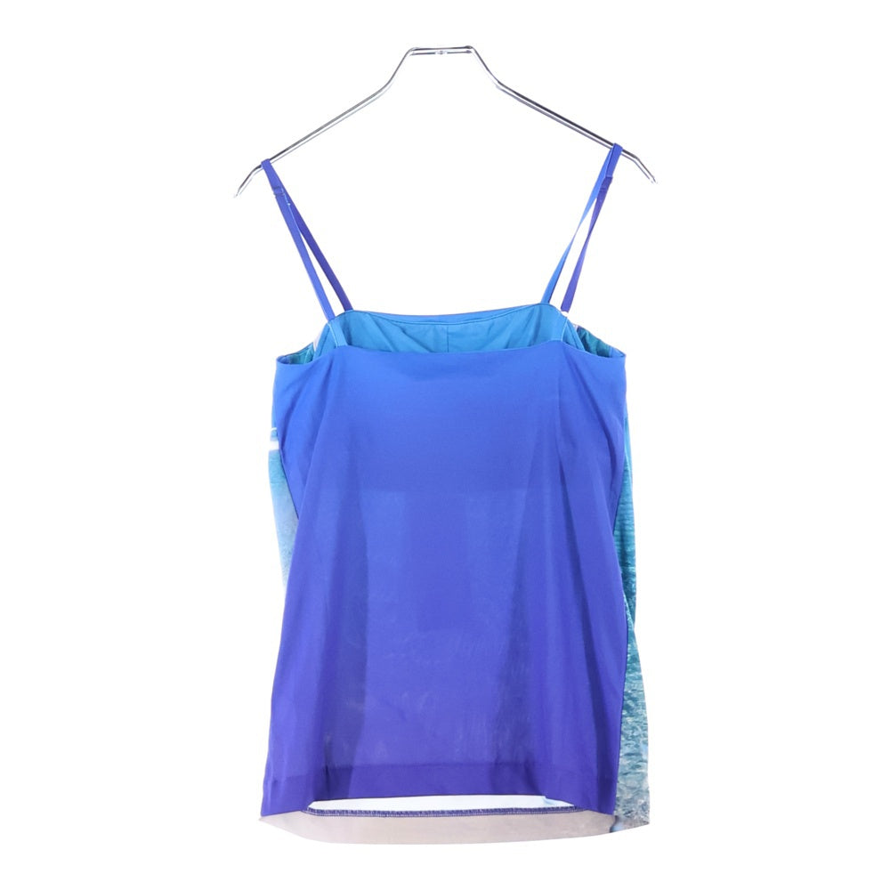 NO BRAND(ノーブランド) GVGV Beach Print Cami Top ジーブイジーブイ ビーチプリントキャミトップ レディース 総柄キャミソール GV2113007 ブルー