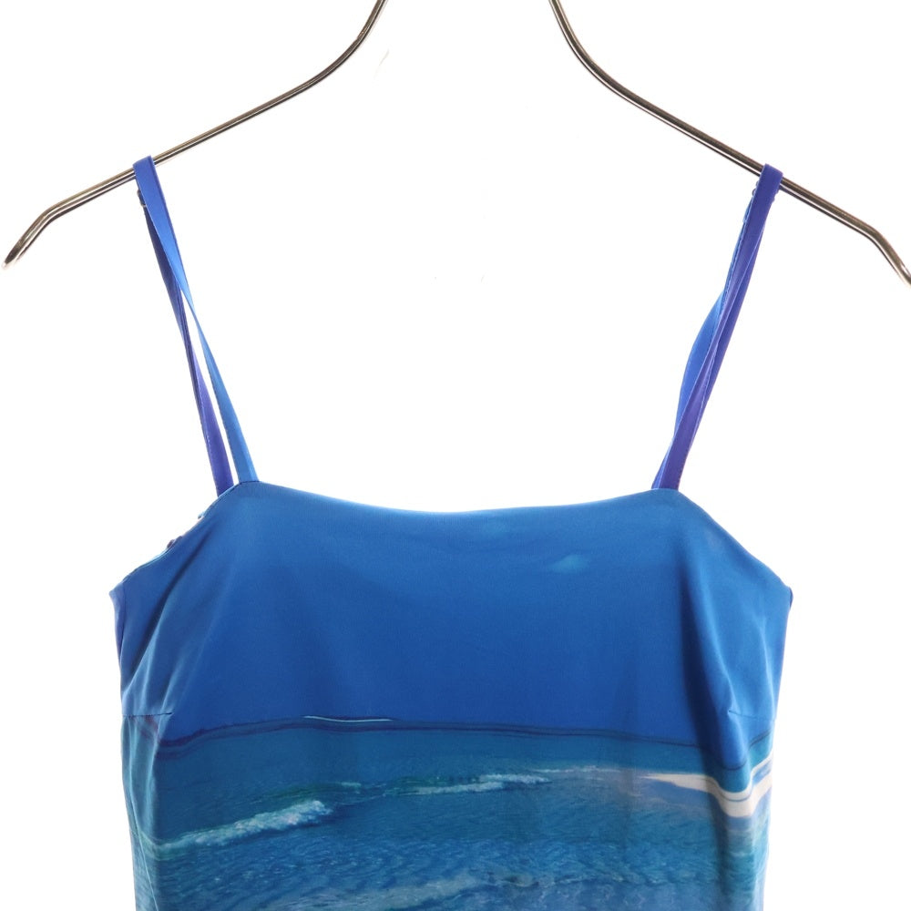G.V.G.V.(ジーヴィジーヴィ) Beach Print Cami Top ビーチプリントキャミトップ レディース 総柄キャミソール GV2113007 ブルー