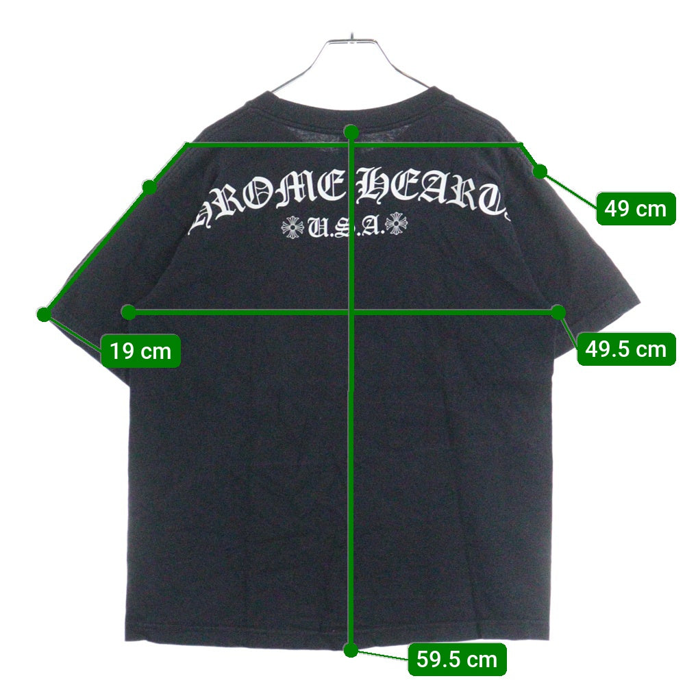 CHROME HEARTS(クロムハーツ) OLD USA Logo S/S TEE スクロールロゴプリントクルーネック半袖Tシャツ ブラック