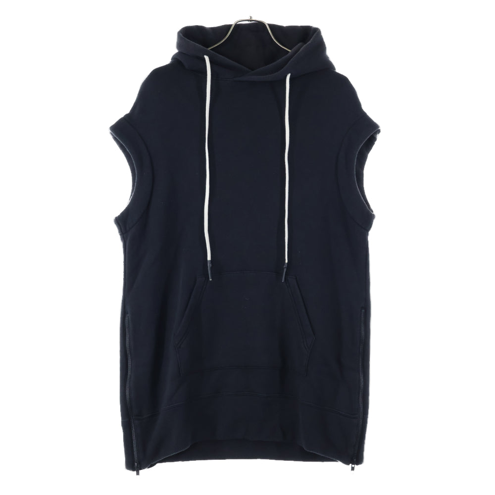 REGULATION Yohji Yamamoto(レギュレーションヨウジヤマモト) SAMPLE ノースリーブサイドジッププルオーバーパーカー サンプル FQ-T51-010-1-2 ブラック