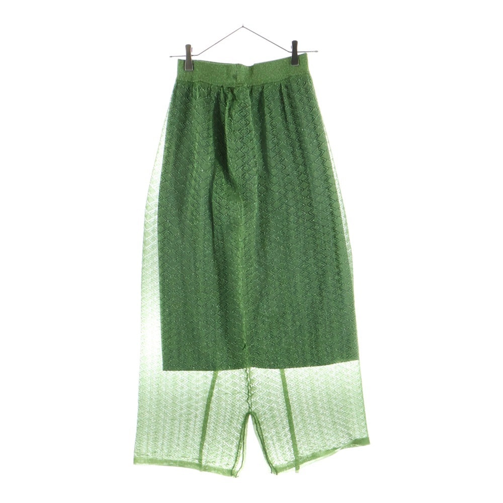 ROSE BUD(ローズバッド) Lace Glitter Knit Skirt レースラメニットスカート レイヤードニットスカート レディース 600-0234005 グリーン