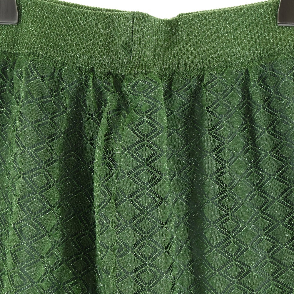 ROSE BUD(ローズバッド) Lace Glitter Knit Skirt レースラメニットスカート レイヤードニットスカート レディース 600-0234005 グリーン