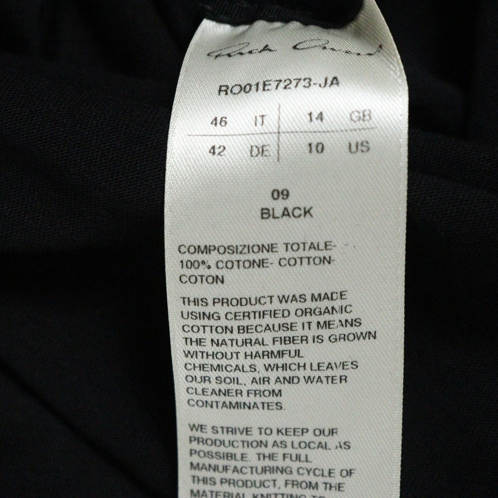 Rick Owens(リックオウエンス) 25SS Hollywood Jumbo T-Shirt ジャンボ 半袖Tシャツ ブラック RO01E7273-JA