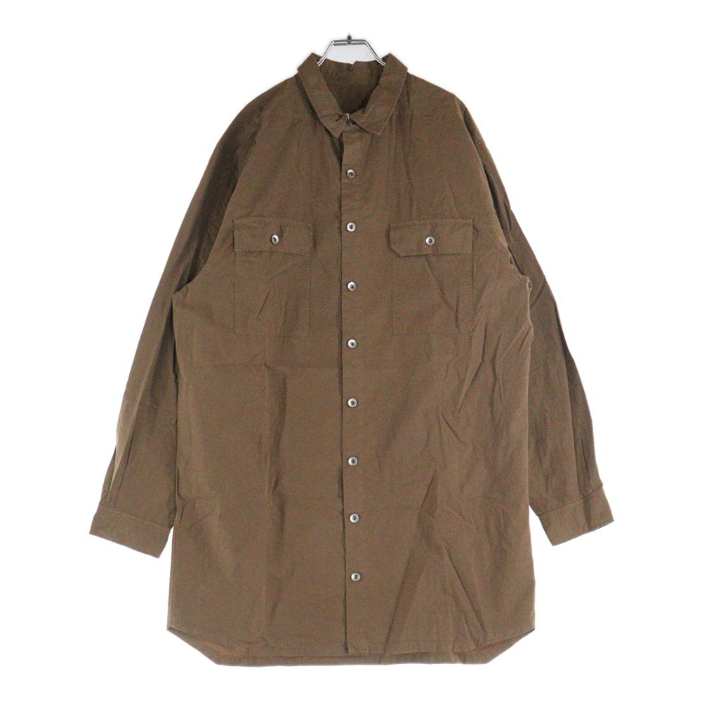 DRKSHDW(ダークシャドウ) JUMBO OUTERSHIRT ジャンボアウターシャツ 長袖シャツ ブラウン DU01D1297-P
