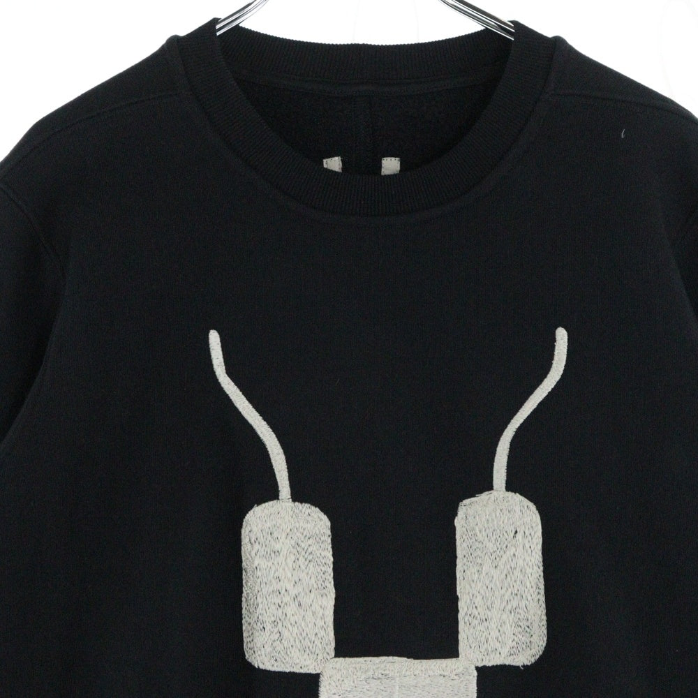 DRKSHDW(ダークシャドウ) 17AW SWEATSHIRT 刺繍 クルーネックスウェットトレーナー ブラック DU17F2270-FEMB