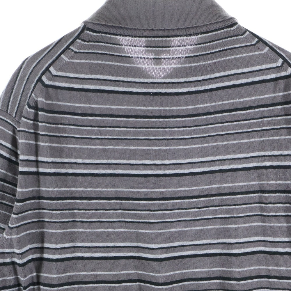 ARMANI COLLEZIONI(アルマーニ コレツィオーニ) 半袖ボーダーポロシャツ グレー