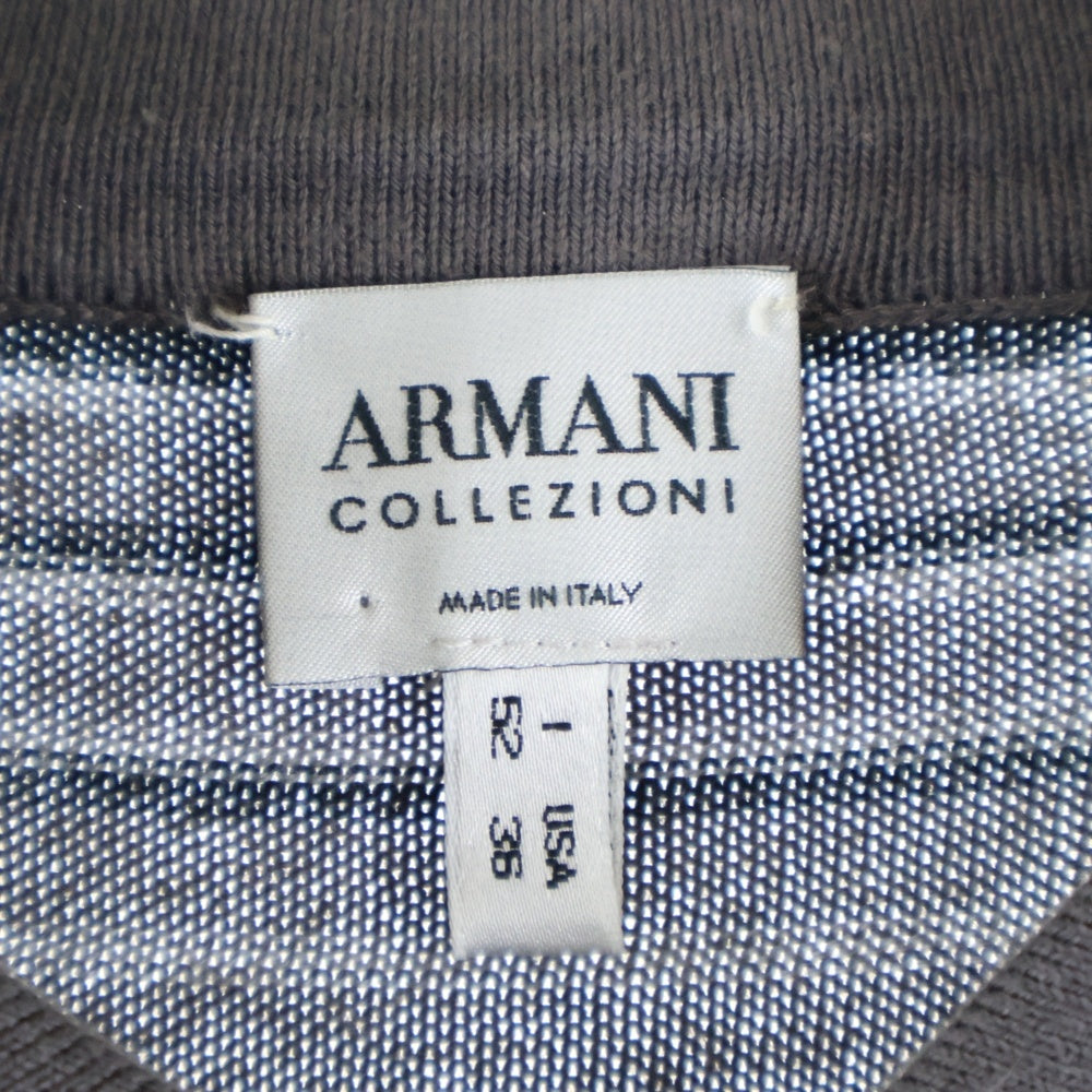 ARMANI COLLEZIONI(アルマーニ コレツィオーニ) 半袖ボーダーポロシャツ グレー