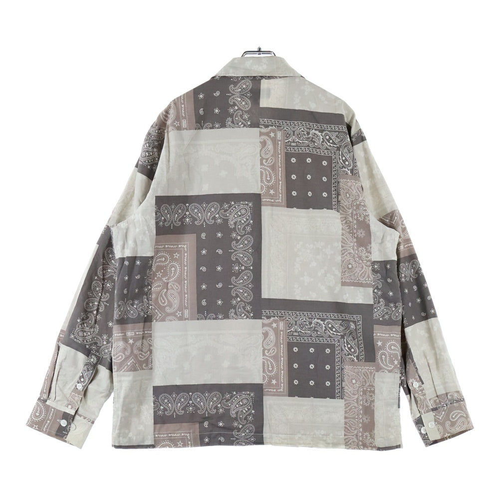 KITH(キス) 25SS Washed Cotton Bandana Boxy Collared Overshirt ウォッシュドコットン バンダナ ボックスカラー オーバーサイズ 長袖シャ??ツ