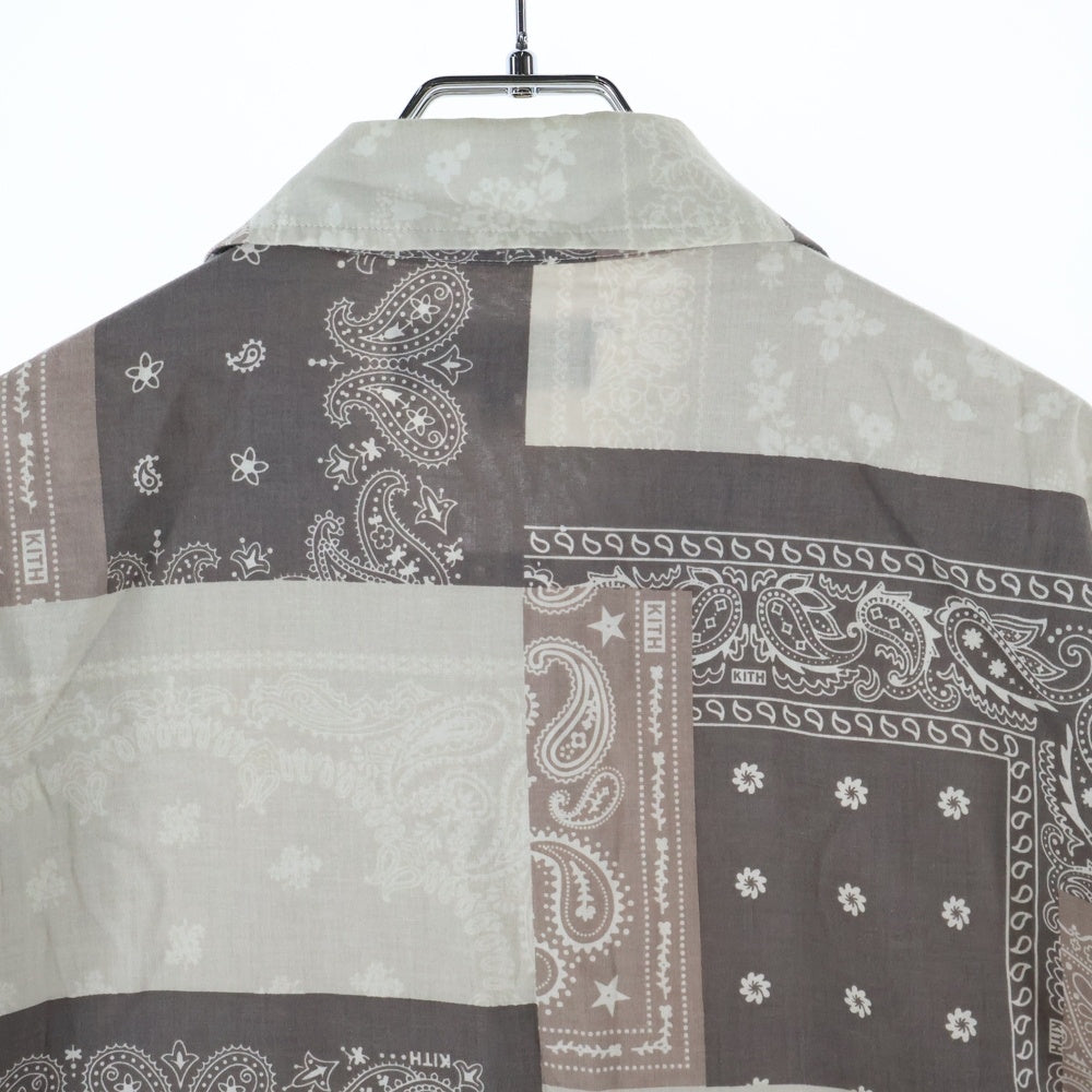 KITH(キス) 25SS Washed Cotton Bandana Boxy Collared Overshirt ウォッシュドコットン バンダナ ボックスカラー オーバーサイズ 長袖シャ??ツ