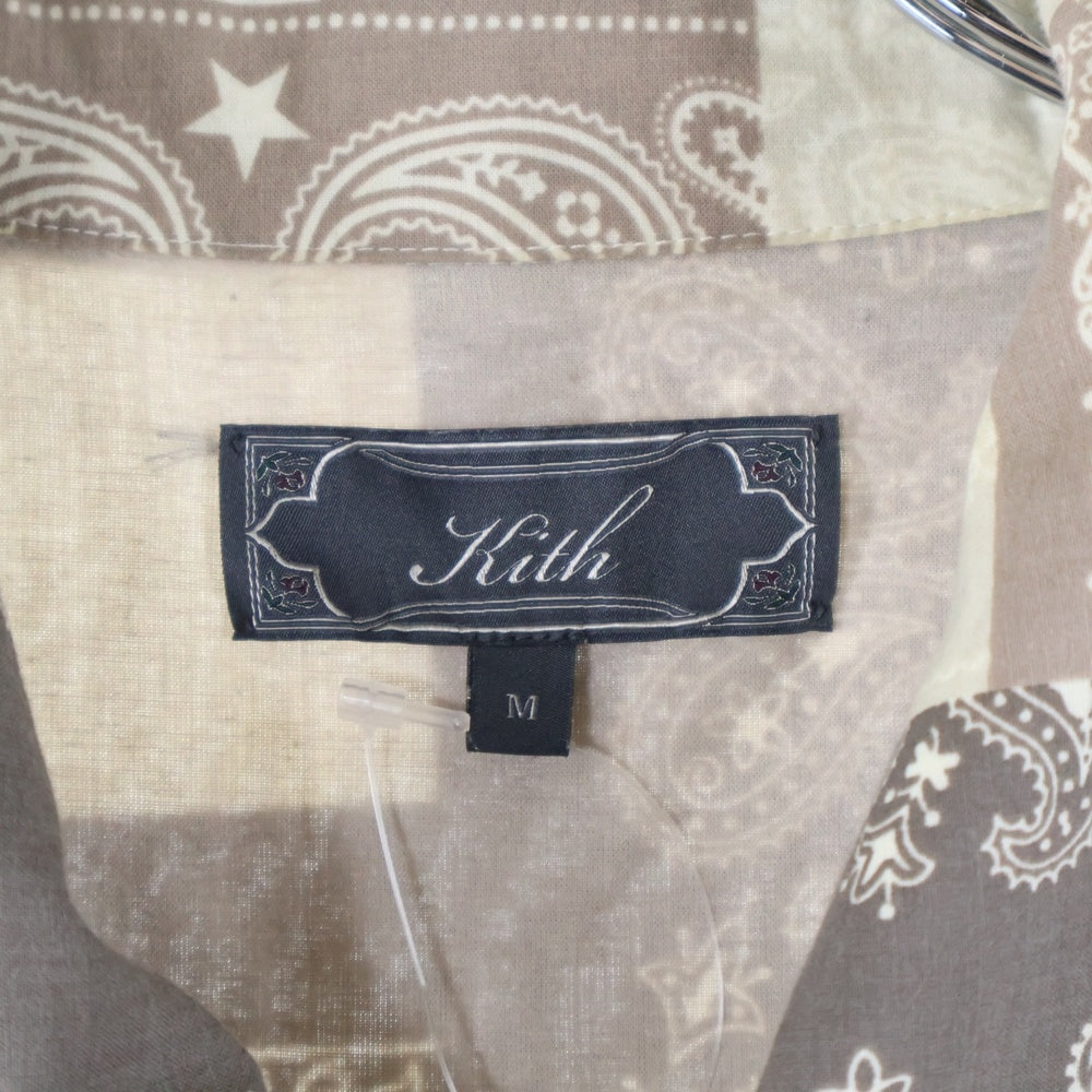 KITH(キス) 25SS Washed Cotton Bandana Boxy Collared Overshirt ウォッシュドコットン バンダナ ボックスカラー オーバーサイズ 長袖シャ??ツ