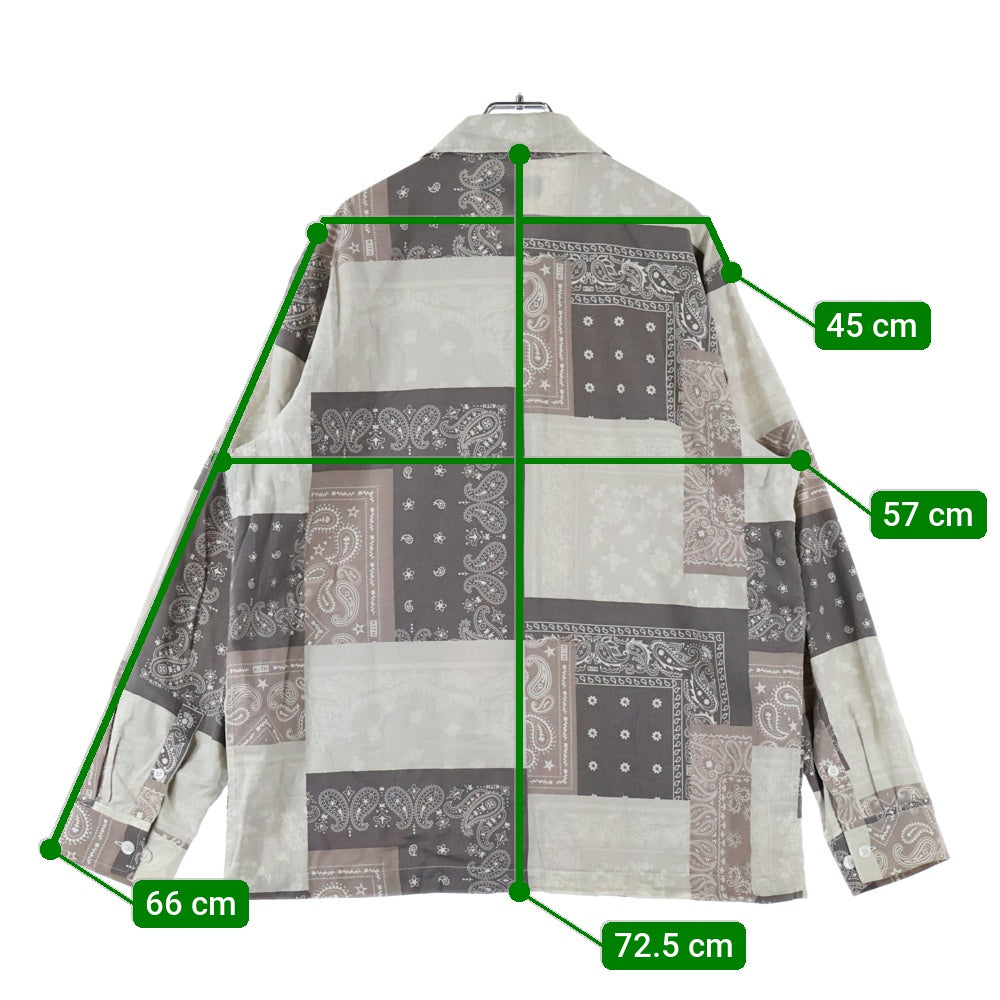 KITH(キス) 25SS Washed Cotton Bandana Boxy Collared Overshirt ウォッシュドコットン バンダナ ボックスカラー オーバーサイズ 長袖シャ??ツ