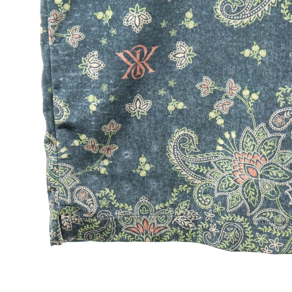 KITH(キス) 25SS Panelled Bandana Thompson Camp Collar shirt パネルバンダナ トンプソン キャンプカラー 半袖シャツ グリーン