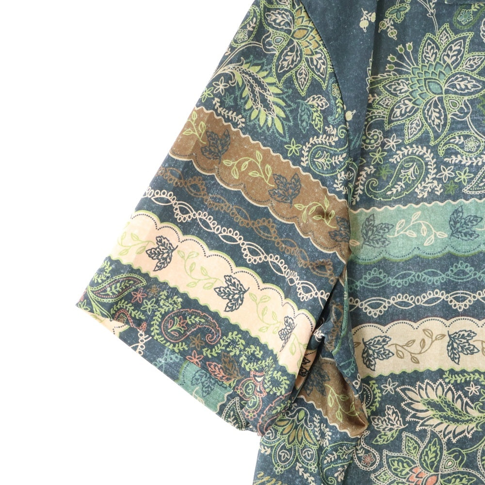 KITH(キス) 25SS Panelled Bandana Thompson Camp Collar shirt パネルバンダナ トンプソン キャンプカラー 半袖シャツ グリーン