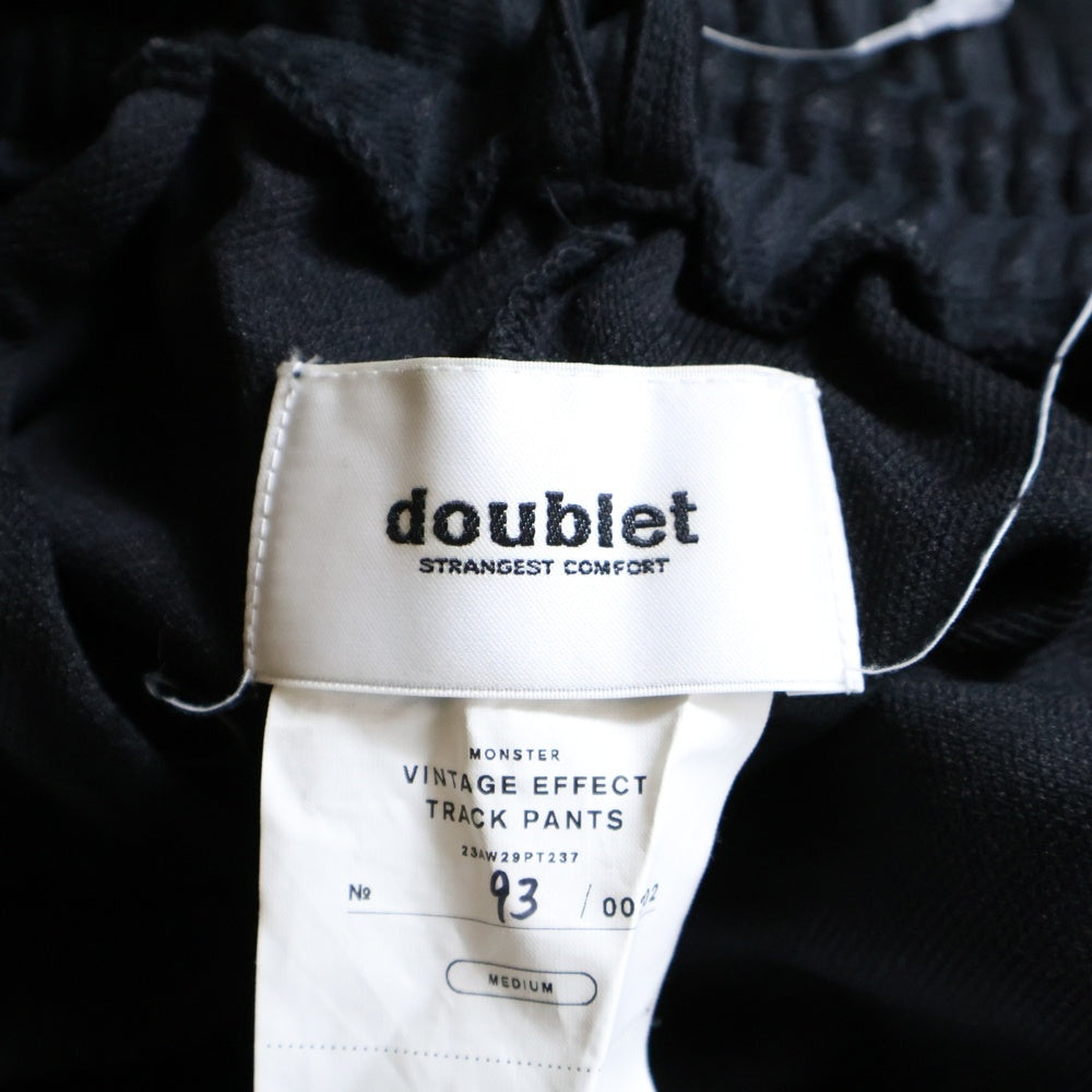 doublet(ダブレット) VINTAGE EFFECT TRACK PANTS ヴィンテージ エフェクト トラックパンツ ブラック/ホワイト