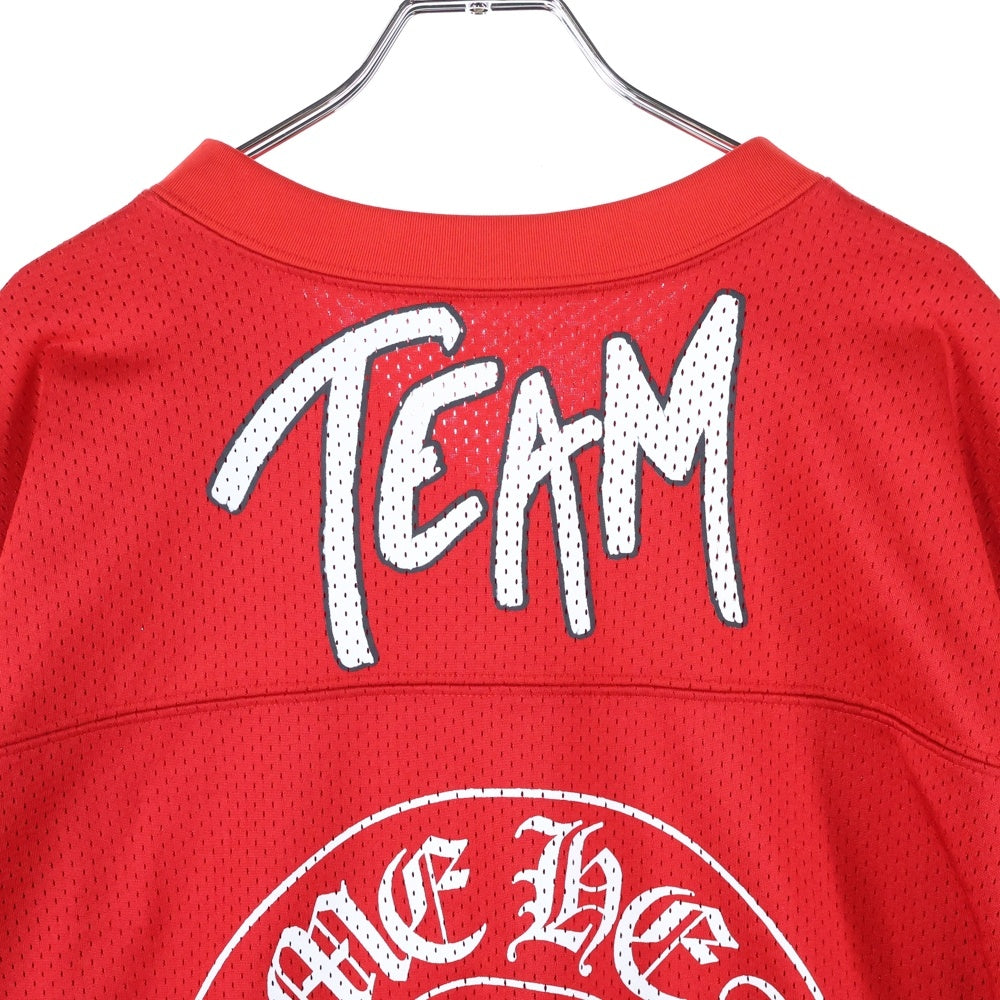 CHROME HEARTS(クロムハーツ) MATTY BOY PPO FORM TEAM MESH WARM UP JERSEY L/S TEE マッティボーイ メッシュ 長袖Tシャツ レッド