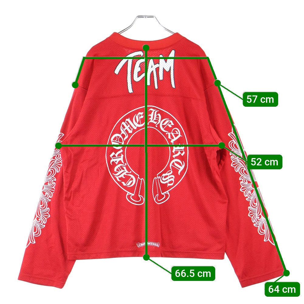CHROME HEARTS(クロムハーツ) MATTY BOY PPO FORM TEAM MESH WARM UP JERSEY L/S TEE マッティボーイ メッシュ 長袖Tシャツ レッド