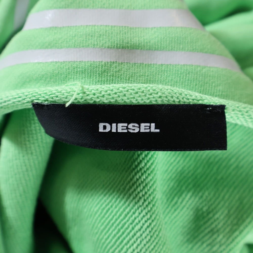 DIESEL(ディーゼル) D-ILSE-TWIST-COPY フーディー ワンピース レディース ロゴプリントプルオーバーパーカーワンピース 00SC8Y グリーン