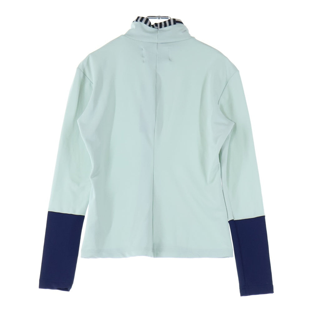 kotohayokozawa(コトハヨコザワ) High Neck Badge Long Tee ハイネックバッジロングティー レディースロゴ刺繍ハイネック長袖Tシャツ KT22A-CS02 ミント/ネイビー