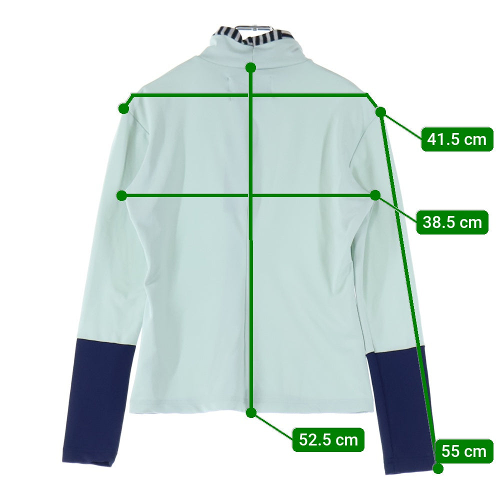 kotohayokozawa(コトハヨコザワ) High Neck Badge Long Tee ハイネックバッジロングティー レディースロゴ刺繍ハイネック長袖Tシャツ KT22A-CS02 ミント/ネイビー