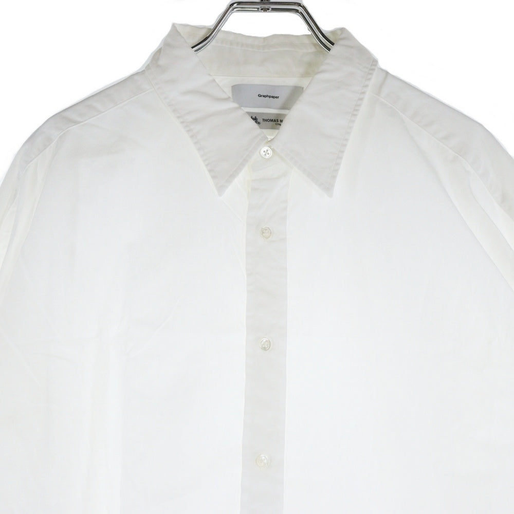 Graphpaper(グラフペーパー) THOMAS MASON Long Sleeve Button Shirts トーマスマンソン ボタンダウン長袖シャツ GM184-50505 ホワイト