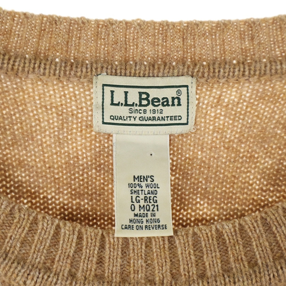 L.L.Bean(エルエルビーン) ウールラグランニットセーター クルーネックニットセーター ブラウン