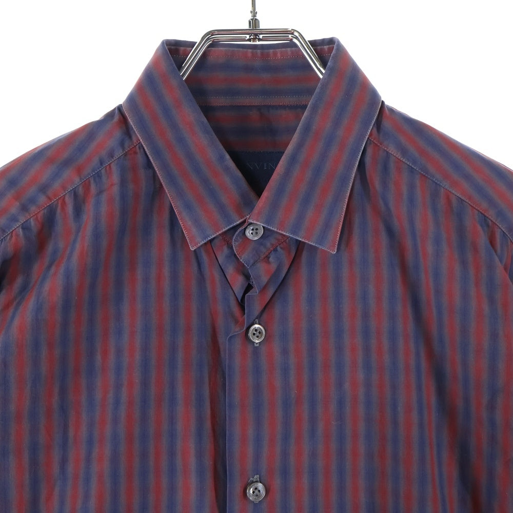 LANVIN(ランバン) STRIPED SHIRT ストライプ 長袖Tシャツ レッド/ブルー