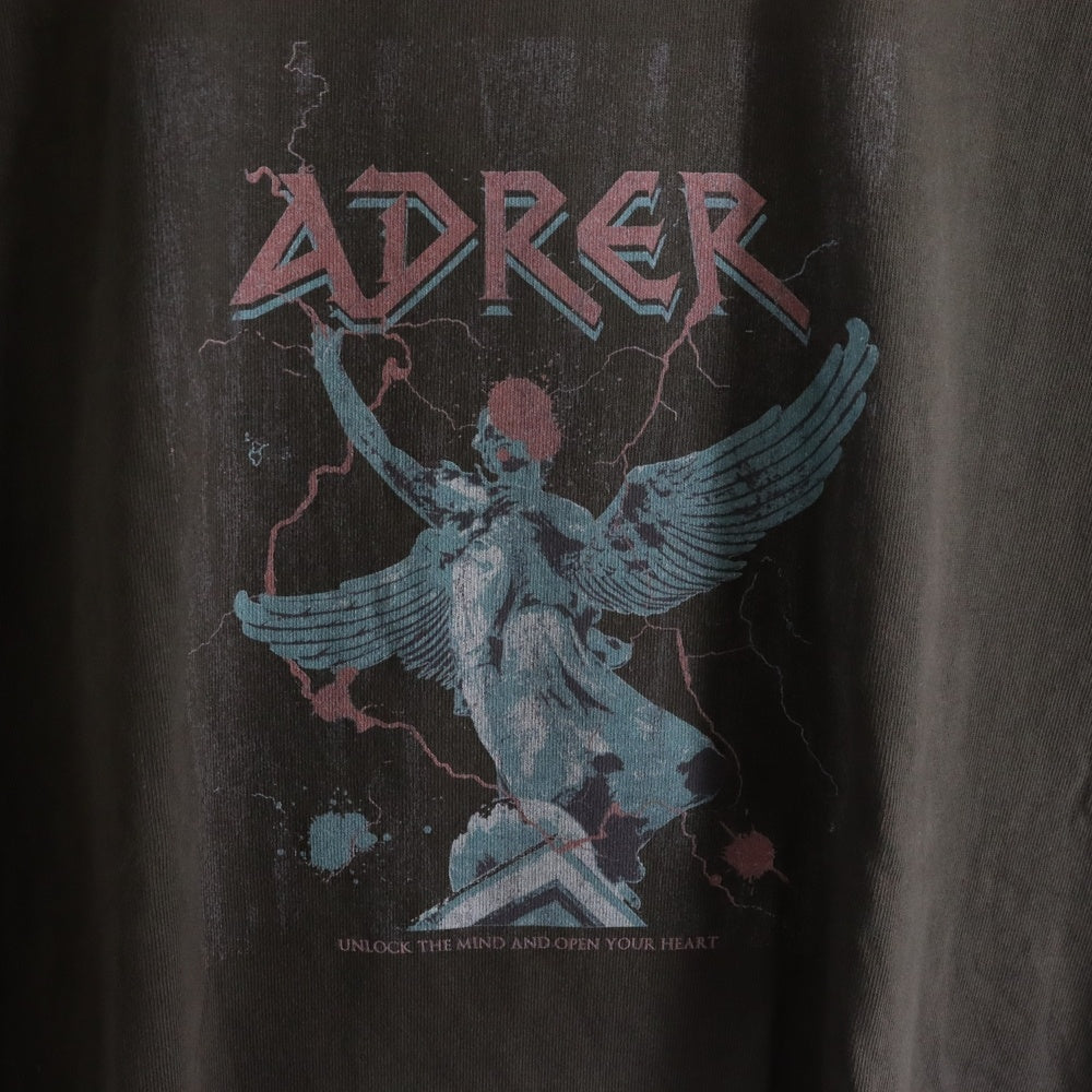ADRER(アドラー) VINTAGE LIKE RETRO LOGO TEE ヴィンテージ ライク レトロ ロゴ 半袖Tシャツ カットソー ブラウン