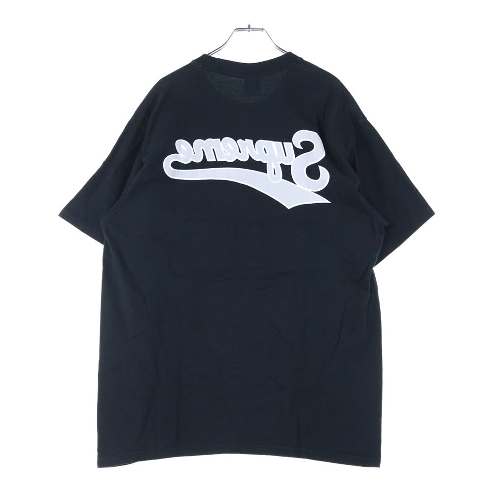 SUPREME(シュプリーム) 24SS BACKWARDS TEE バックワードティー バックロゴプリントクルーネック半袖Tシャツ ブラック