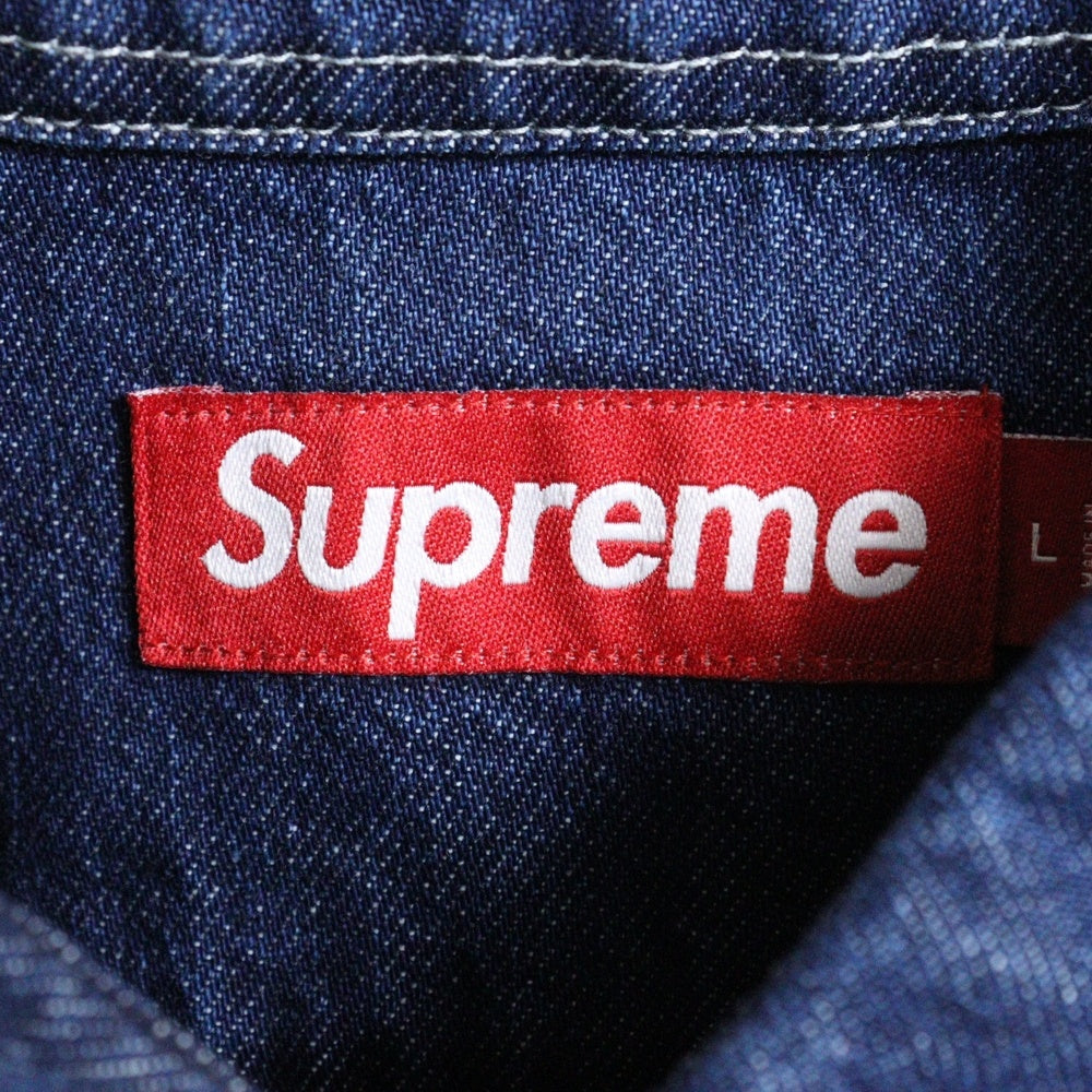 SUPREME(シュプリーム) 24AW Small Box Shirt Rinsed Denim スモールボックスロゴ 長袖デニムシャツ インディゴ