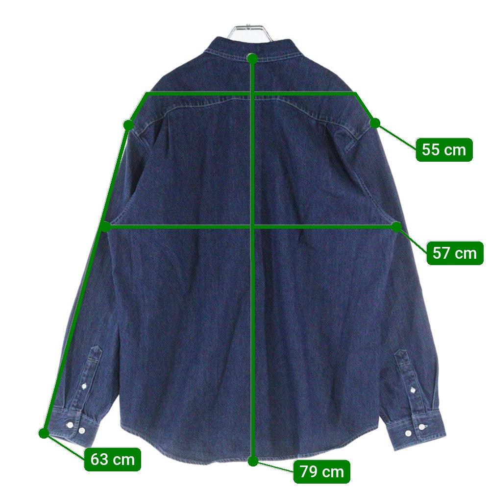 SUPREME(シュプリーム) 24AW Small Box Shirt Rinsed Denim スモールボックスロゴ 長袖デニムシャツ インディゴ