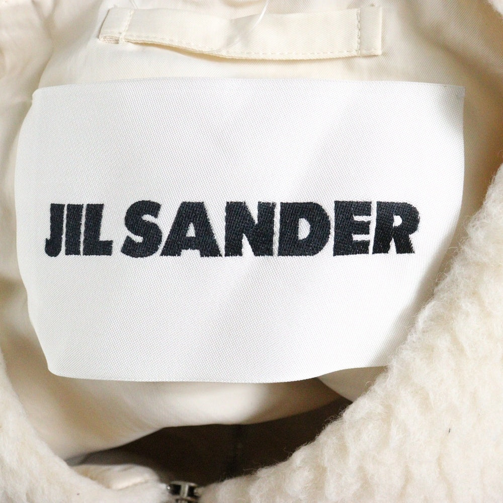 JIL SANDER(ジルサンダー) Wool Fleece Zip Gilet ウールフリース ジレ ジップアップボアベスト アイボリー JSMU460101 MU210805A
