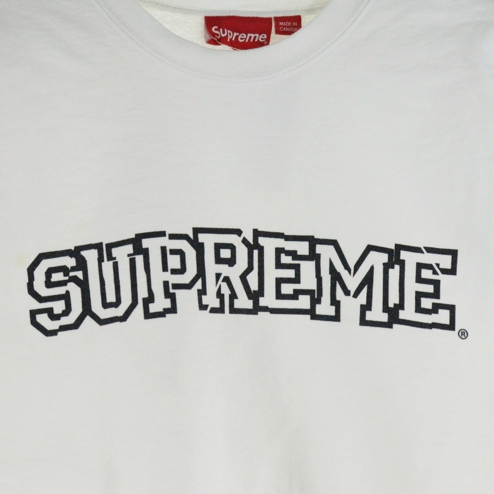 SUPREME(シュプリーム) 21AW Shuttered Logo Crewneck シャッタードロゴクルーネック ロゴプリントスウェットトレーナー ホワイト