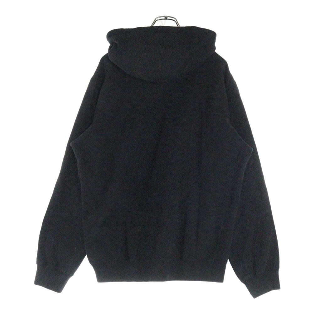 SUPREME(シュプリーム) 19AW Text Rib Hooded Sweatshirt テキストリブフーデッドスウェットシャツ サイドロゴプルオーバーパーカー ブラック